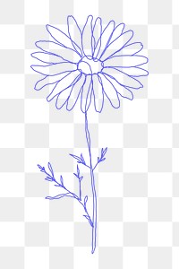 Flower png hand drawn clipart in purple