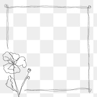 Png flower frame border line on transparent background