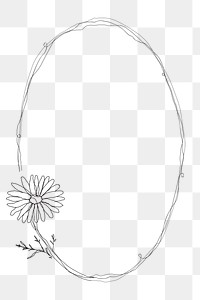 Png flower frame background transparent with round border design