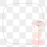 Png flower frame background transparent in pink feminine style