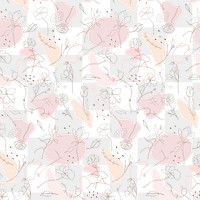 Png flower pattern background transparent monoline art with pink memphis design