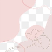 Png flower border background in pastel pink 