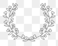 Png ornament badge in decorative botanical style