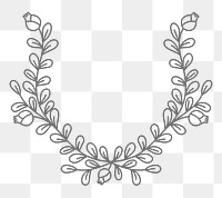 Png ornament badge in decorative botanical style