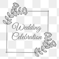 Png wedding logo in botanical vintage style