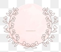 Png ornament badge in pink decorative botanical watercolor style