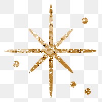 Png sparkling stars icon with glitter texture