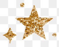 Png sparkling stars icon with glitter texture