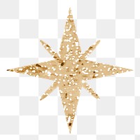 Png sparkling stars icon with glitter texture