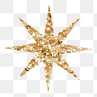 Png sparkling stars icon with glitter texture