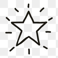 Png sparkling stars icon in doodle style