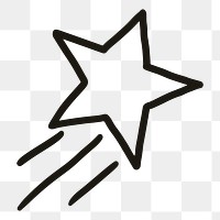 Png sparkling stars icon in doodle style