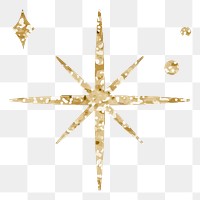 Png sparkling stars icon with glitter texture