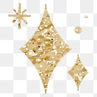 Png sparkling stars icon with glitter texture