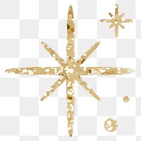 Png sparkling stars icon with glitter texture