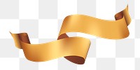 PNG Ribbon clipart, gold banner on transparent background