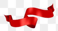 Ribbon clipart PNG, Red banner on transparent background