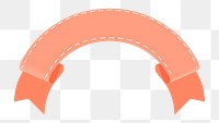 Peach ribbon PNG, transparent label banner clipart