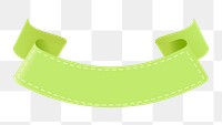 Ribbon clipart PNG, green banner on transparent background