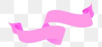 PNG Ribbon sticker, pink banner on transparent background