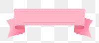 PNG Ribbon sticker, pink banner on transparent background