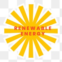 Png sticker renewable energy with solar power illustration