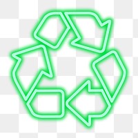 Png neon sign recycle symbol illustration
