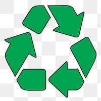 Png recycle symbol sticker illustration, waste management