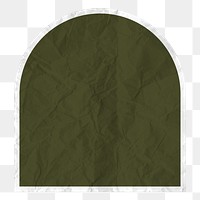 Png badge sticker green label illustration in wrinkled paper texture