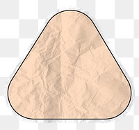 Png badge sticker beige triangle label illustration in wrinkled paper texture