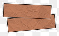 Png badge sticker brown label illustration in wrinkled paper texture
