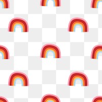 Rainbow pattern png transparent background, cute illustration sticker