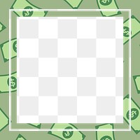 Pattern frame png square, dollar bills money finance clipart