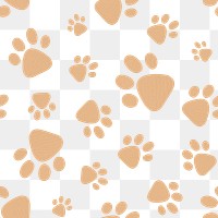 Animal png pattern seamless background, cute paw print sticker