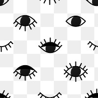 Eyes png pattern seamless background, mystic psychedelic doodle halloween sticker