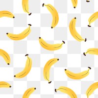 Banana png pattern seamless background, cute food sticker