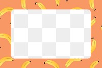 Banana frame png pattern, transparent rectangle shape fruit clipart