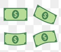 Dollar bill png sticker, transparent money finance clipart