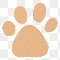 Paw print png sticker, cute animal transparent clipart