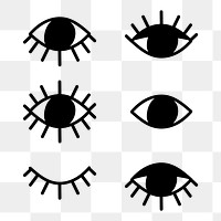 Eyes png pattern, hand draw mysticism clipart