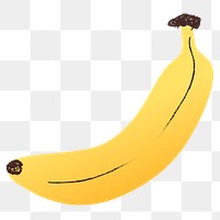 Banana png sticker, cute fruit transparent clipart