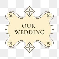 Png vintage wedding badge transparent background