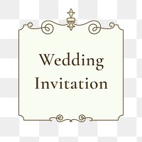 Png vintage wedding badge transparent background