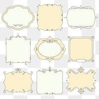 Luxury badge png set vintage ornamental flourishes