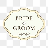 Png vintage wedding badge transparent background