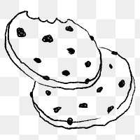 Cookie sticker png, cute bakery illustration doodle