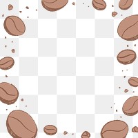 Coffee bean png frame transparent background