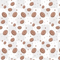 Coffee beans png pattern, brown background