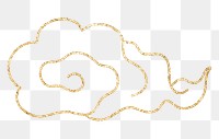 Gold cloud png sticker, Japanese oriental clipart