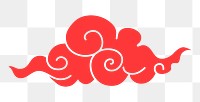 Red cloud png sticker, Chinese oriental clipart